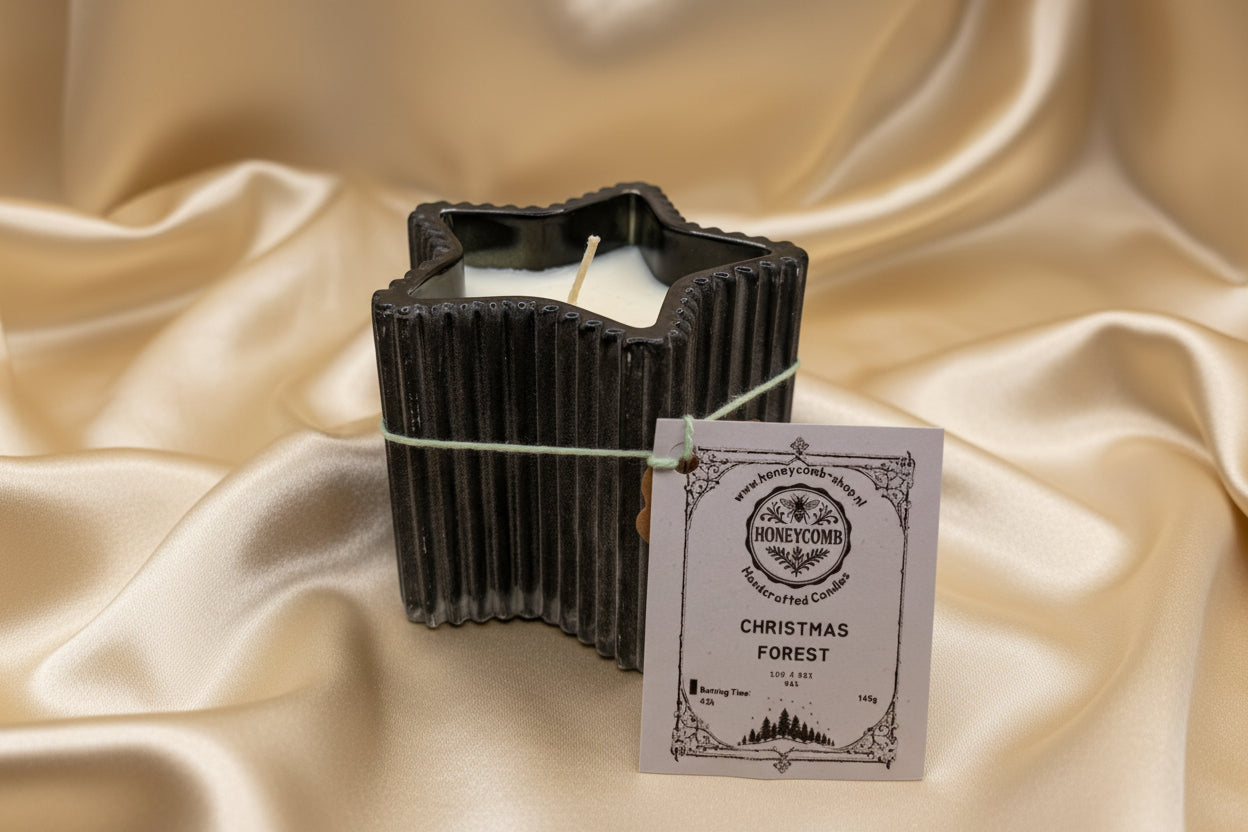 Geurkaars “Christmas Forest” – handgemaakt van sojawas (145 g) | Honeycomb