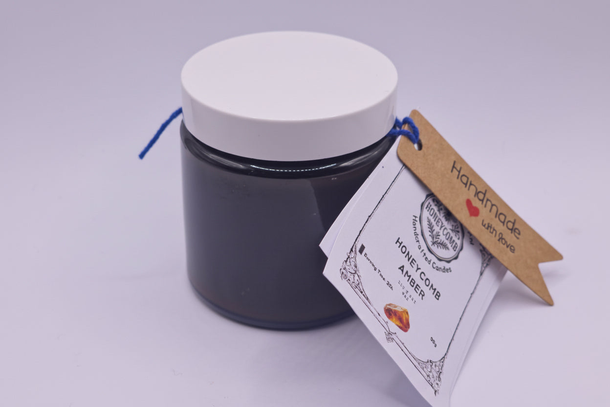Geurkaars “Honeycomb Amber” – handgemaakt van sojawas (90 g) | Honeycomb