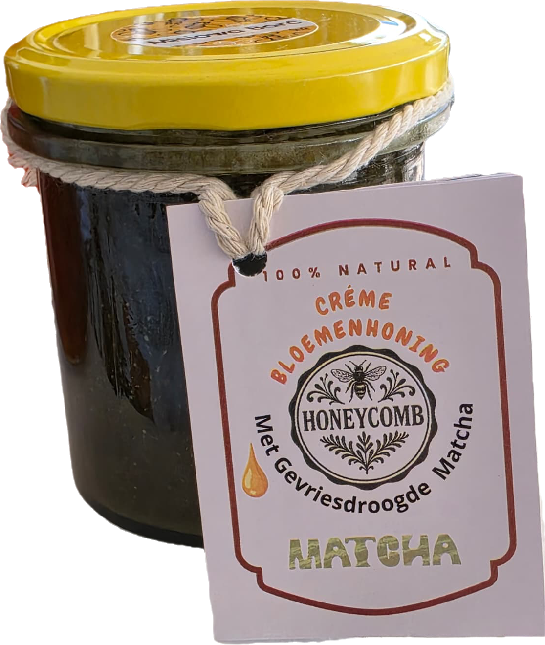 Crème bloemenhoning met matcha