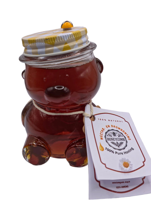 Nectar- en honingdauwhoning in decoratieve berenpot – pure kracht uit de Poolse natuur (200 g) | Honeycomb