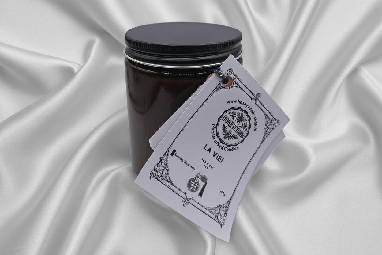 Geurkaars “La Vie” – handgemaakt van sojawas (140 g) | Honeycomb