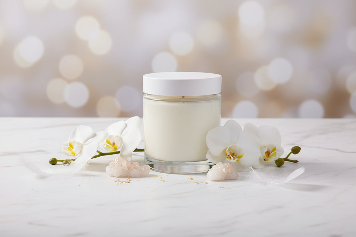 Geurkaars “La Vie” – handgemaakt van sojawas - wit (90 g) | Honeycomb