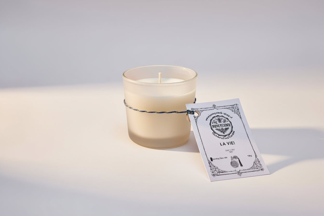 Geurkaars “La Vie” – handgemaakt van sojawas-(100 g) | Honeycomb