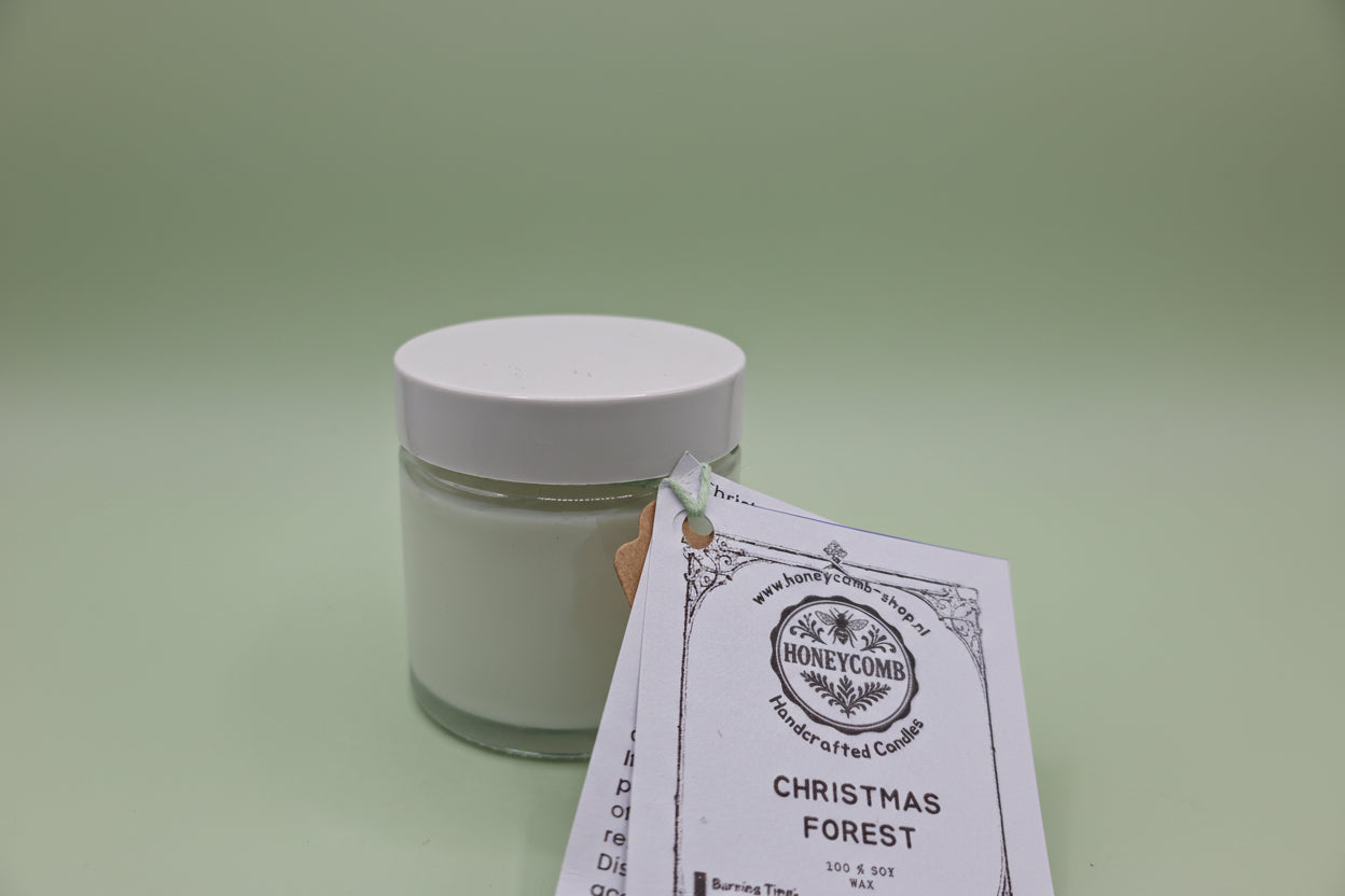 Geurkaars “Christmas Forest” – handgemaakt van sojawas (50 g) | Honeycomb