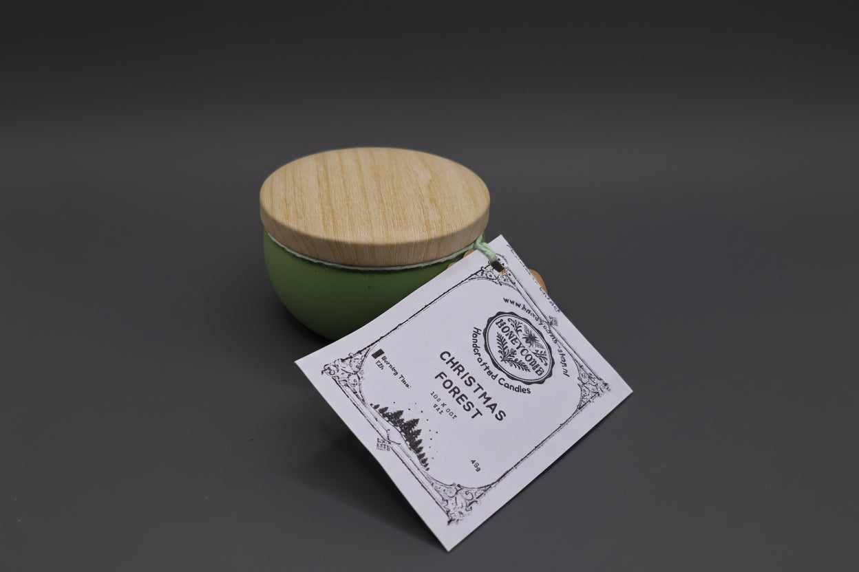 Geurkaars “Christmas Forest” – handgemaakt van sojawas (45 g) | Honeycomb