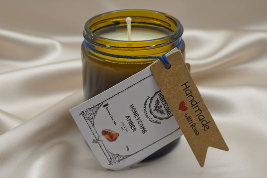 Geurkaars “Honeycomb Amber” – handgemaakt van sojawas (140 g) | Honeycomb