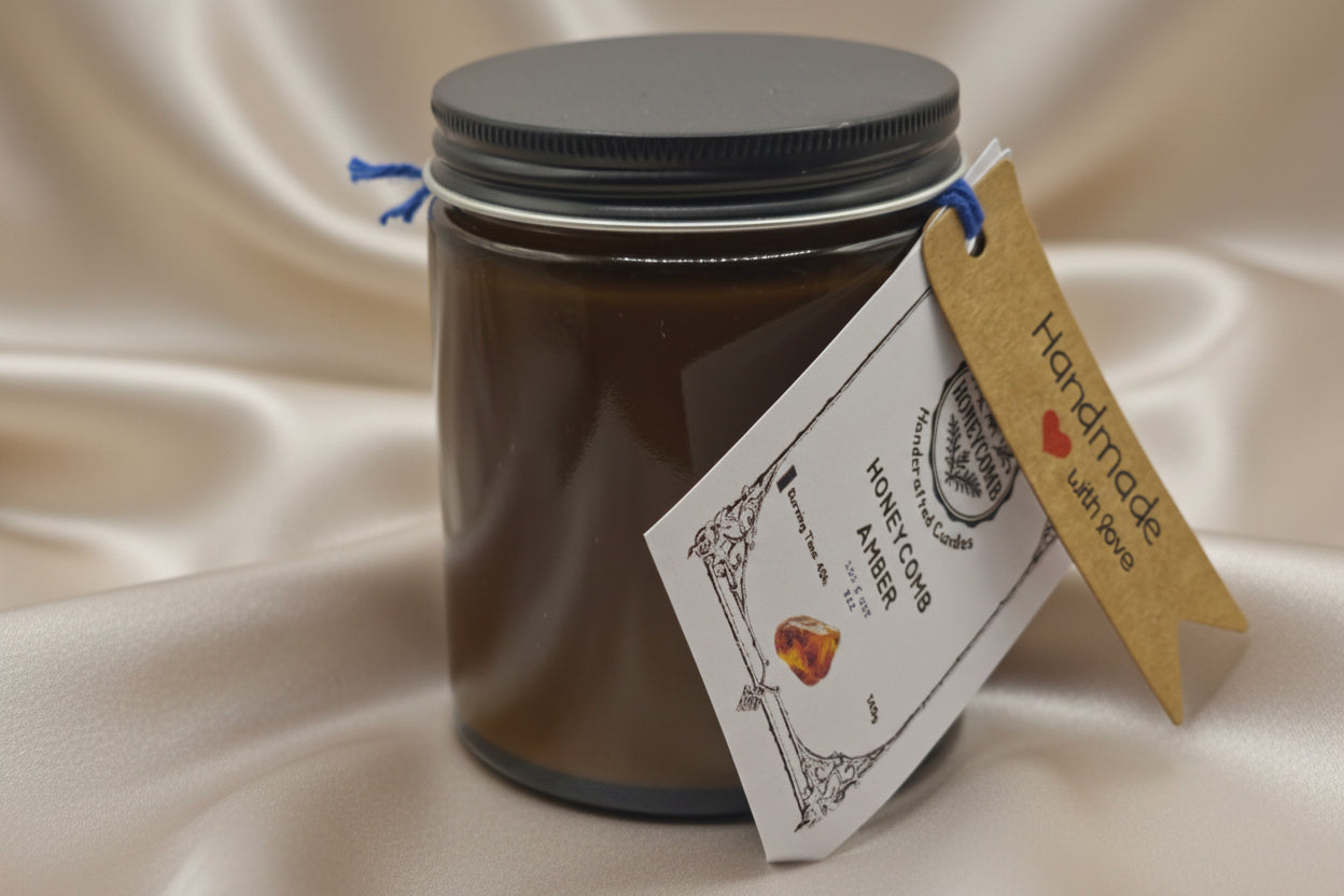 Geurkaars “Honeycomb Amber” – handgemaakt van sojawas (140 g) | Honeycomb