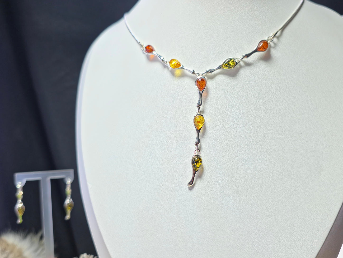 Exclusieve Sieradenset van 925 Sterling Zilver met Authentieke Baltische Barnsteen