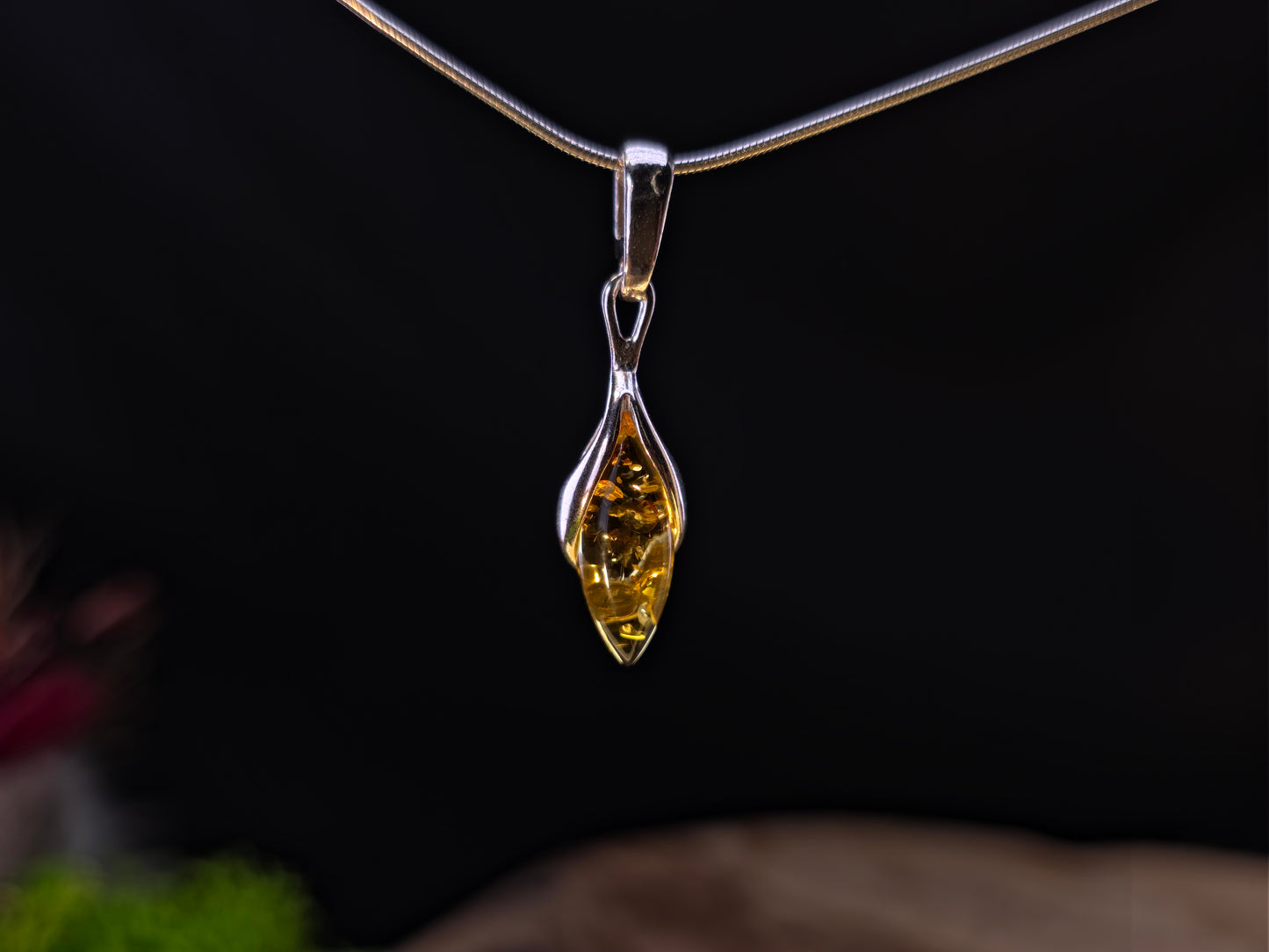 Handgemaakte sieradenset met Baltische amber | 925 sterling zilver