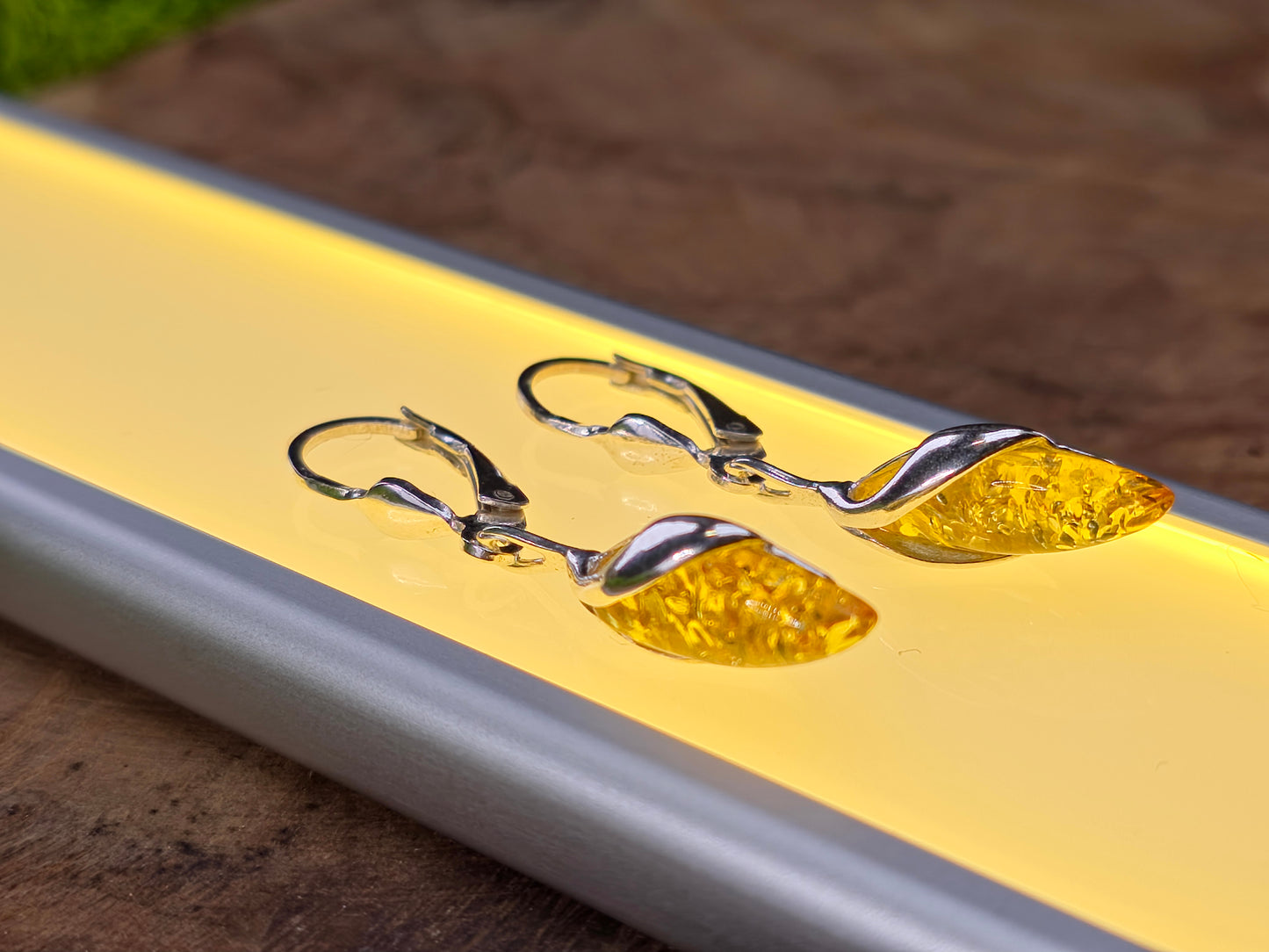 Handgemaakte sieradenset met Baltische amber | 925 sterling zilver