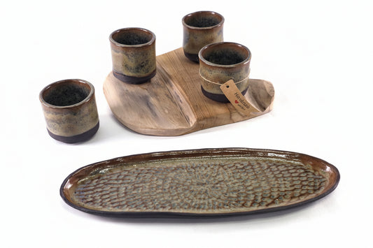 Handgemaakt keramiek set – kopjes met schaal | Falka Pottery