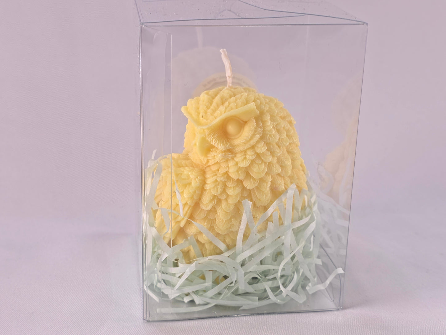 Handgemaakte Sojakaars Uil – Natuurlijke Decoratieve Kaars in Cadeaudoos