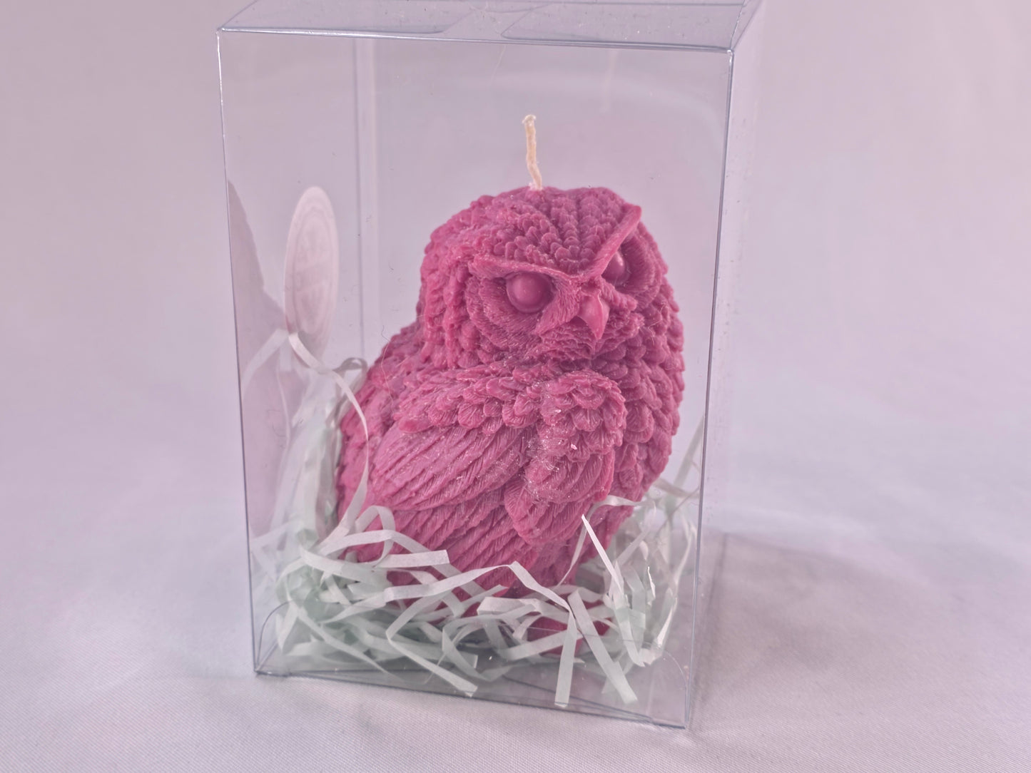 Handgemaakte Sojakaars Uil – Natuurlijke Decoratieve Kaars in Cadeaudoos