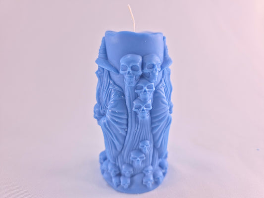 Handgemaakte gothic kaars met schedels – sojawas