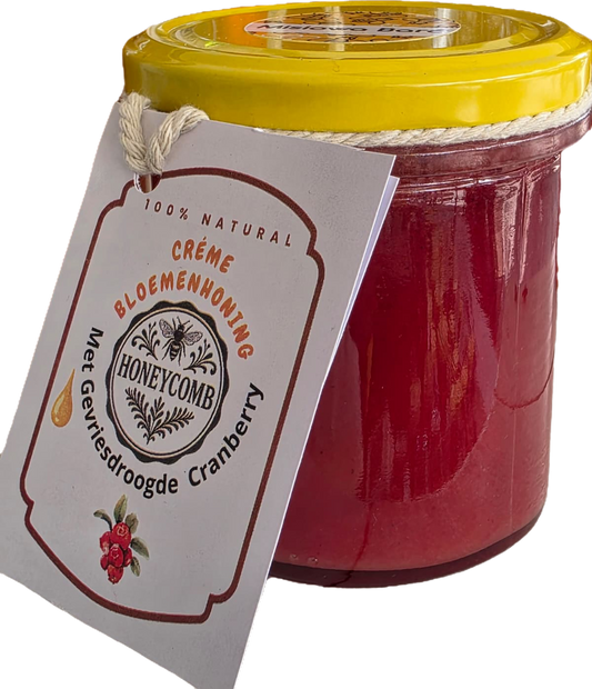 Crème bloemenhoning met cranberry